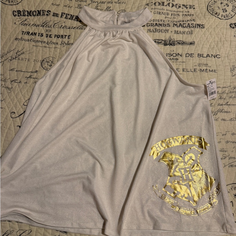 Harry Potter Hogwarts Universal Ivory Halter Top